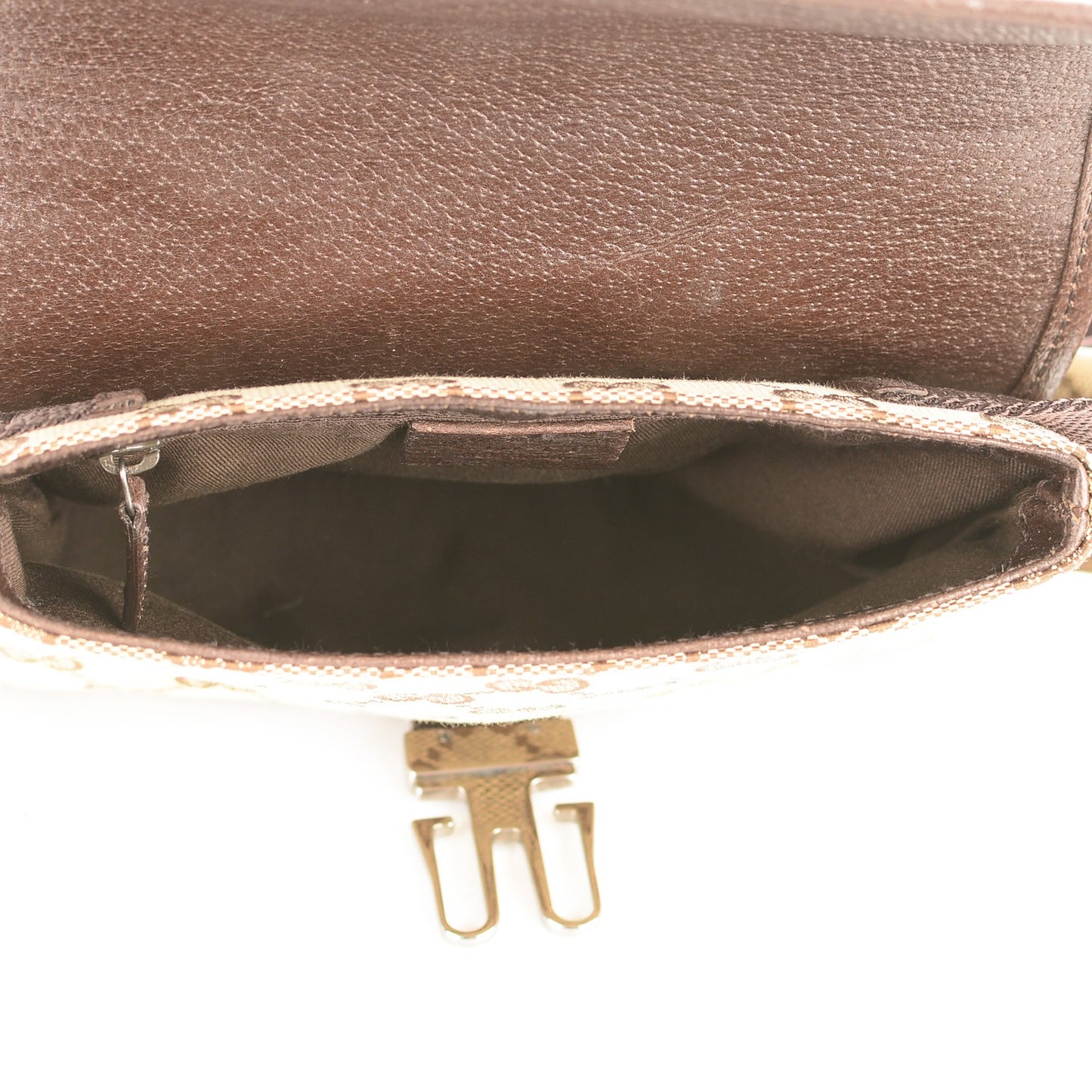 GG Monogram Buckle Belt Bag Dark Brown