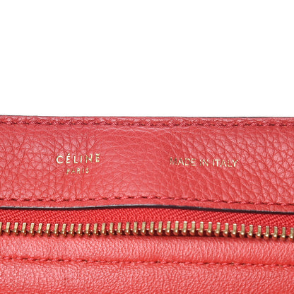 Celine Drummed Calfskin Suede Medium Trapeze Coquelicot 6 of 14