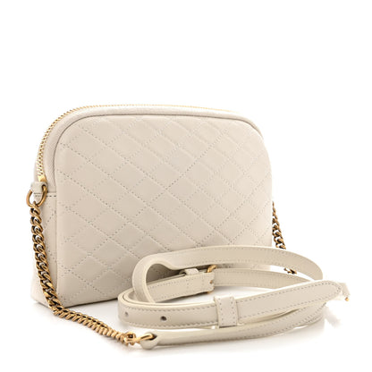 Saint Laurent Lambskin Quilted Gaby Zipped Pouch Crema Soft 3 of 11