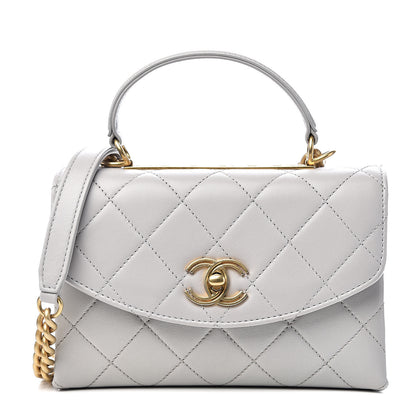 Chanel Lambskin Quilted Small Trendy Spirit Top Handle Bag Light Grey 1 of 11