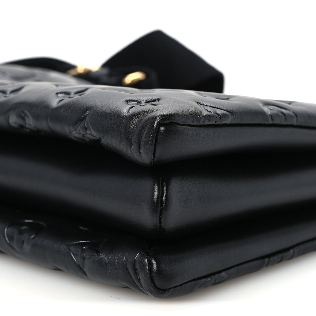 Lambskin Embossed Monogram Coussin PM Black