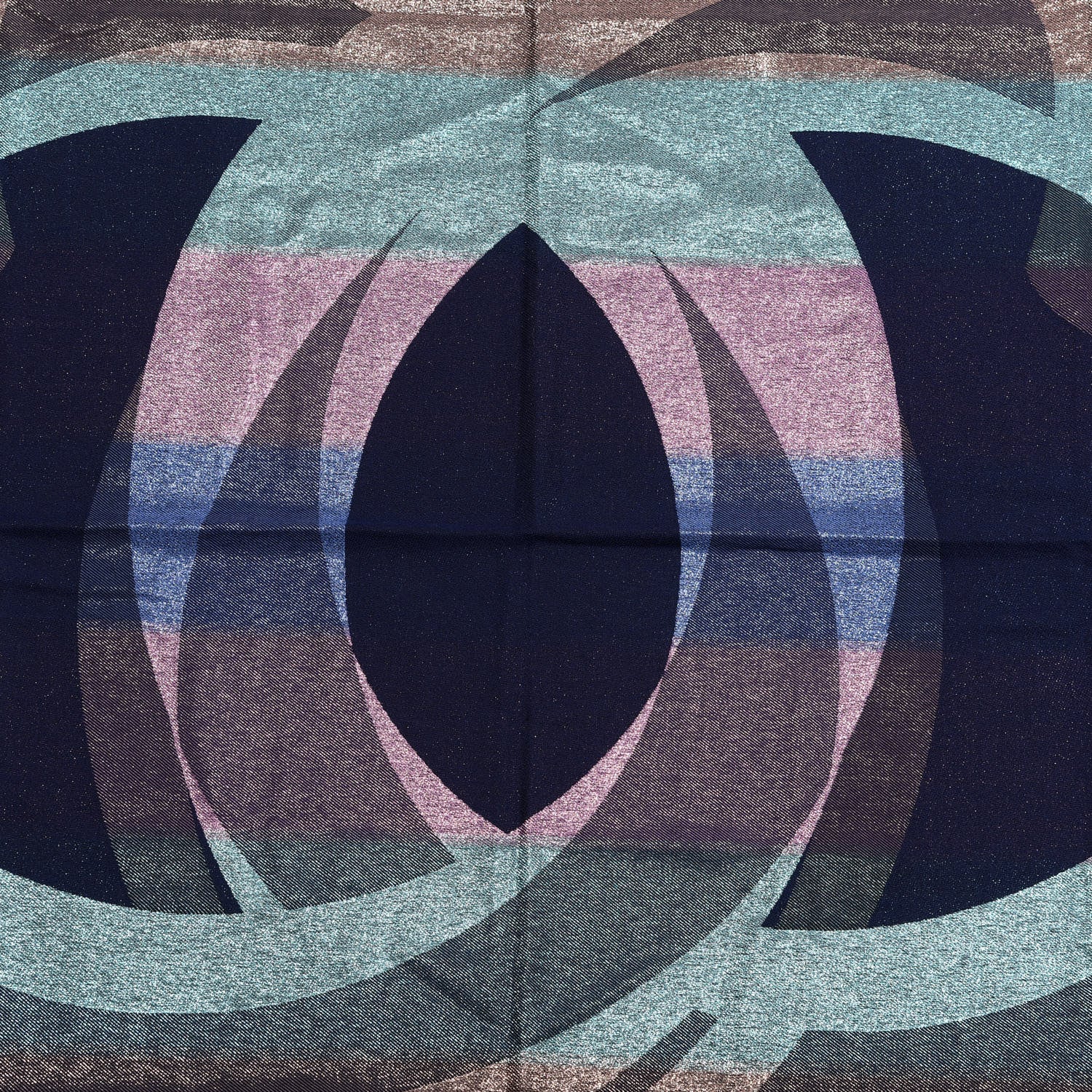 Chanel Cashmere Silk Blend Metallic CC Scarf Multicolor 2 of 3
