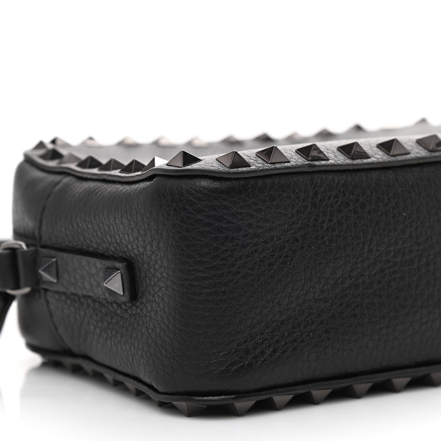 Valentino Garavani Pebbled Calfskin Rockstud Camera Crossbody Bag Black 7 of 9