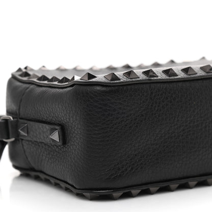 Valentino Garavani Pebbled Calfskin Rockstud Camera Crossbody Bag Black 7 of 9