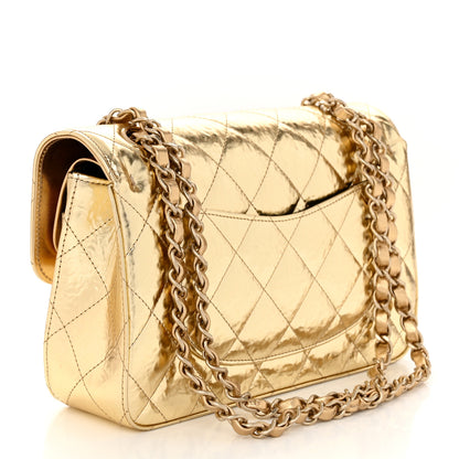 Chanel Hammered Metallic Calfskin Quilted Small Double Flap Gold 3 of 11