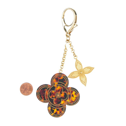 Louis Vuitton Stipply Flower Bag Charm Tortoise 2 of 5