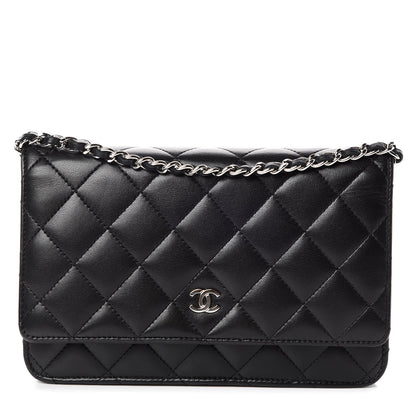 Chanel Lambskin Quilted Wallet On Chain WOC Black 1 of 11