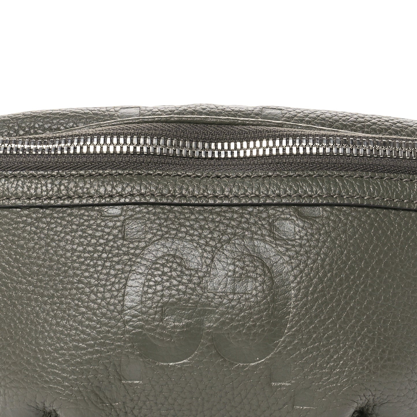 Piuma Calfskin Jumbo GG Embossed Small Belt Bag Dark Green