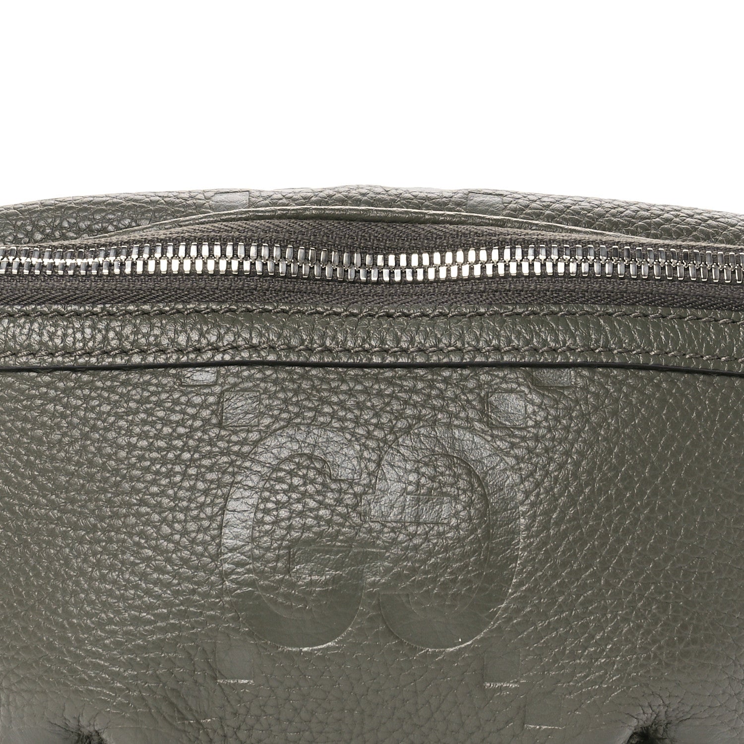 Gucci Piuma Calfskin Jumbo GG Embossed Small Belt Bag Dark Green 8 of 10