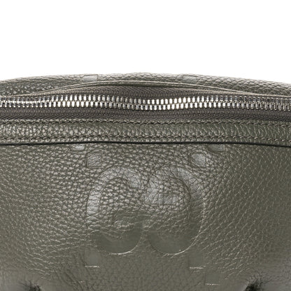 Gucci Piuma Calfskin Jumbo GG Embossed Small Belt Bag Dark Green 8 of 10