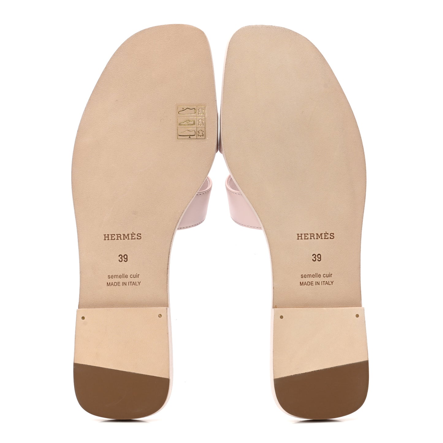 Box Calfskin Oran Sandals 39 Rose Pale