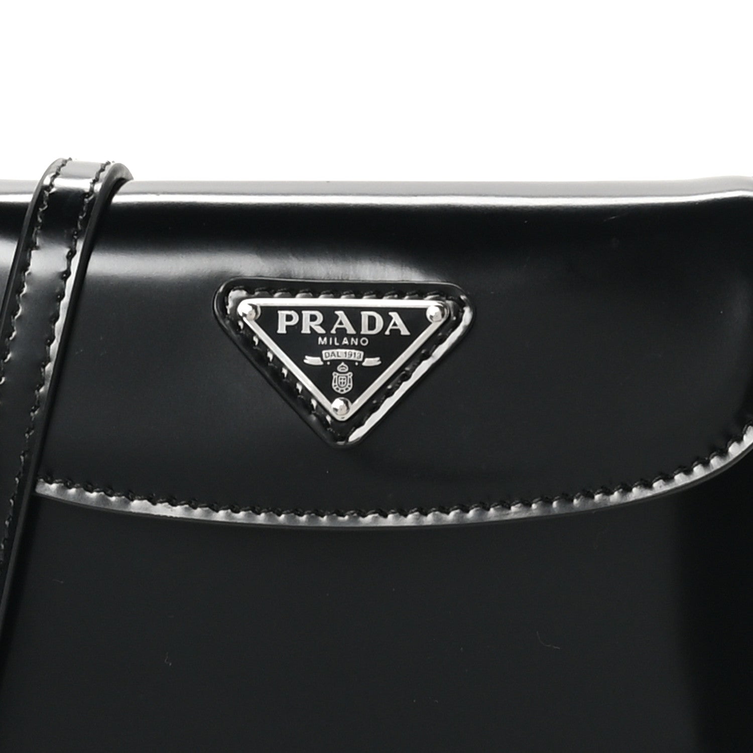 Prada Spazzolato Mini Cleo Flap Adjustable Strap Shoulder Bag Black 7 of 9