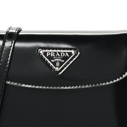 Prada Spazzolato Mini Cleo Flap Adjustable Strap Shoulder Bag Black 7 of 9