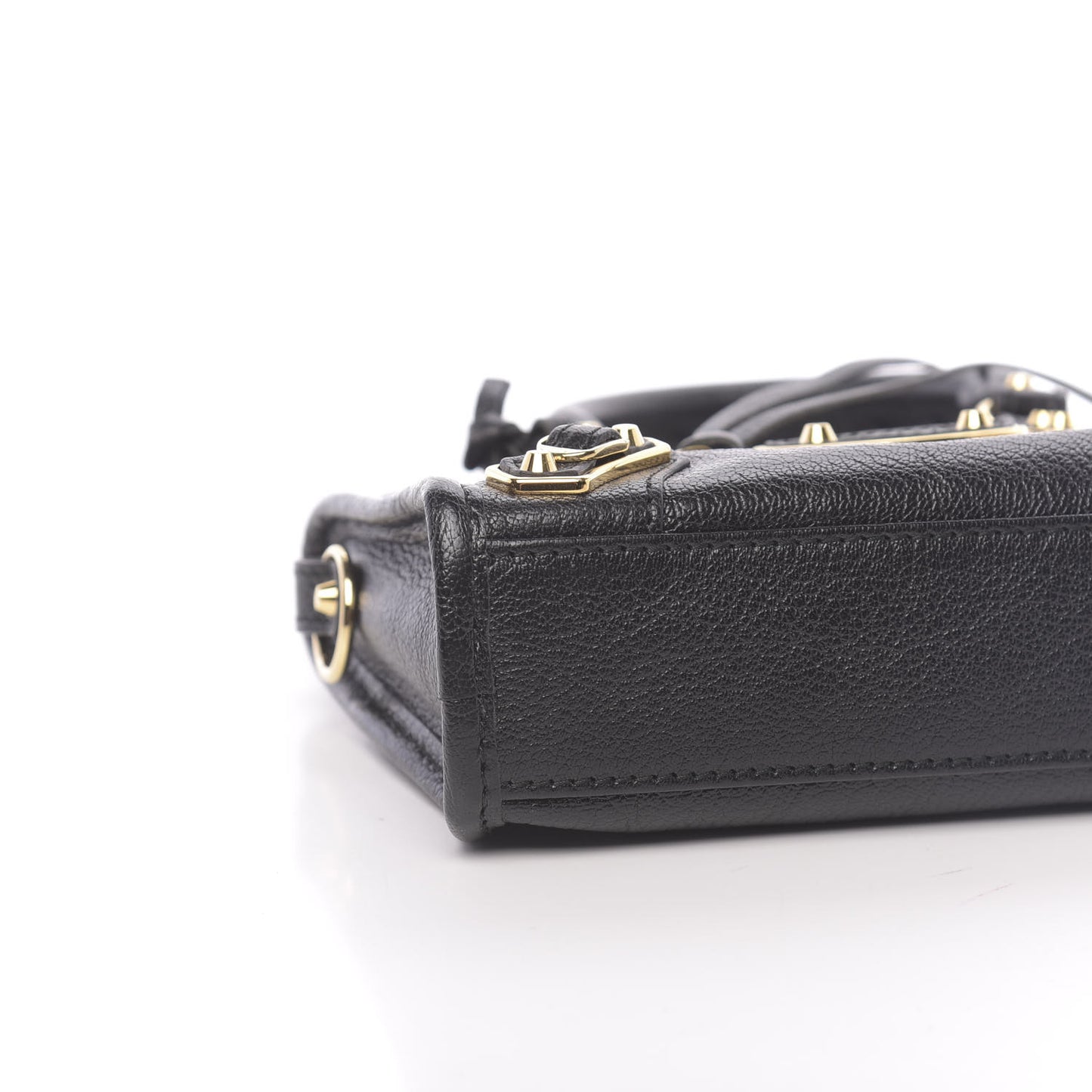 Chevre Gold Metallic Edge Hardware Nano City Black