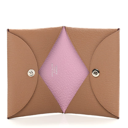 Hermes Chevre Mysore Verso Calvi Card Case Quebracho Mauve Sylvestre 5 of 8