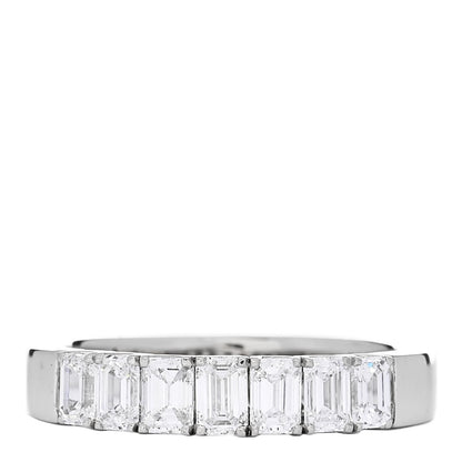 Parker & West by FASHIONPHILE Platinum Diamond 2.20ctw Emerald Cut Half Eternity Band Ring  66 11.5 1 of 10