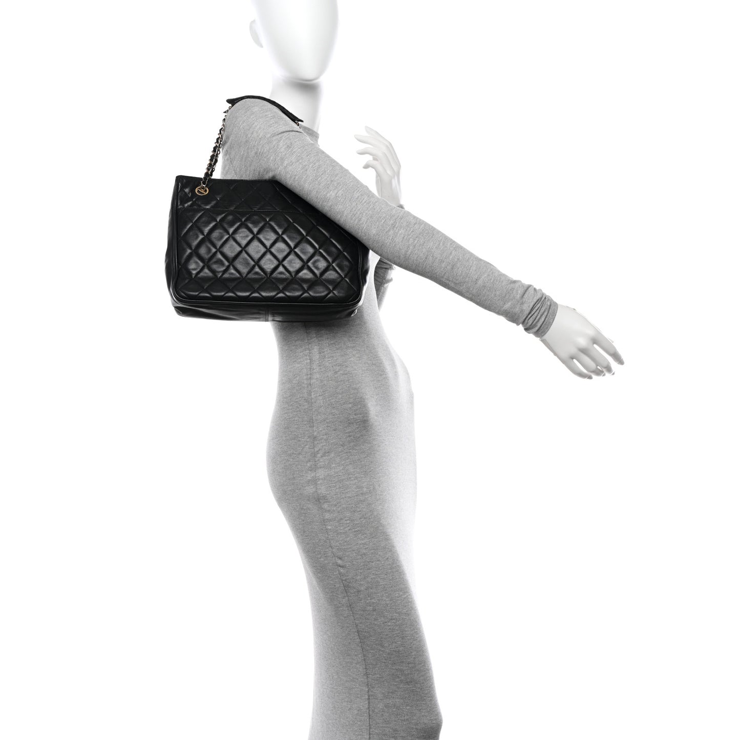 Lambskin Quilted Shoulder Bag Black
