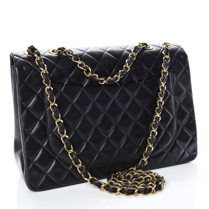 Chanel Lambskin Quilted XL Jumbo Single Flap Black 4 of 16