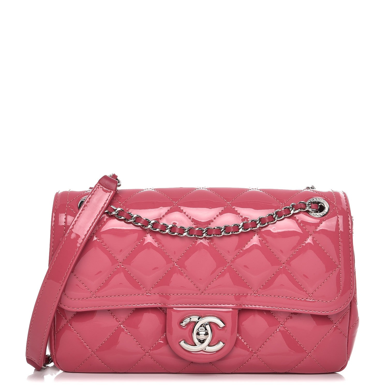 Chanel Patent Quilted Small Coco Shine Flap Pink 1 of 9