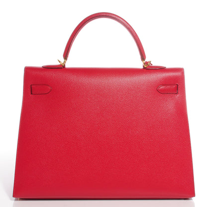 Hermes Courchevel Kelly Sellier 35 Rouge Vif 3 of 22