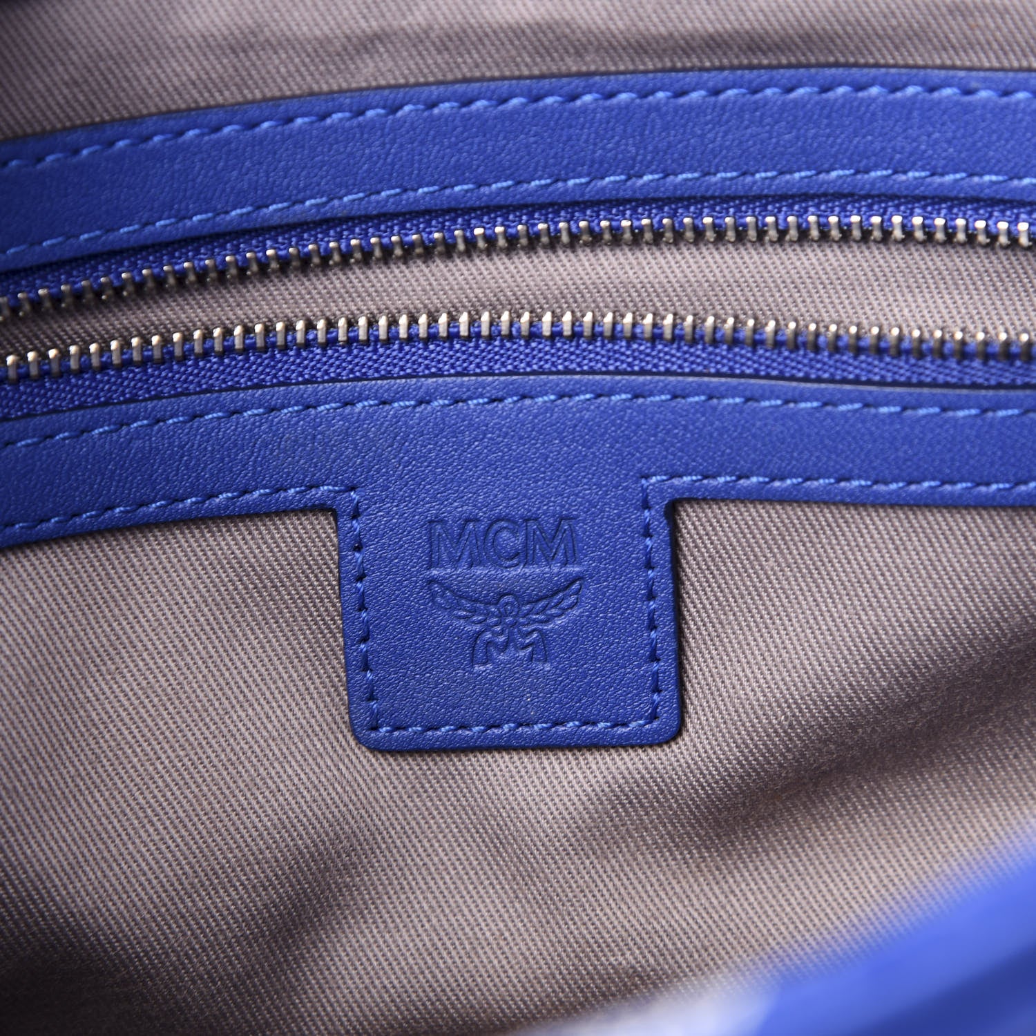 MCM Visetos Dopp Kit Crossbody Blue 5 of 8
