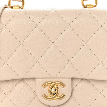 Chanel Shiny Caviar Quilted Mini Top Handle Flap Ecru 8 of 11