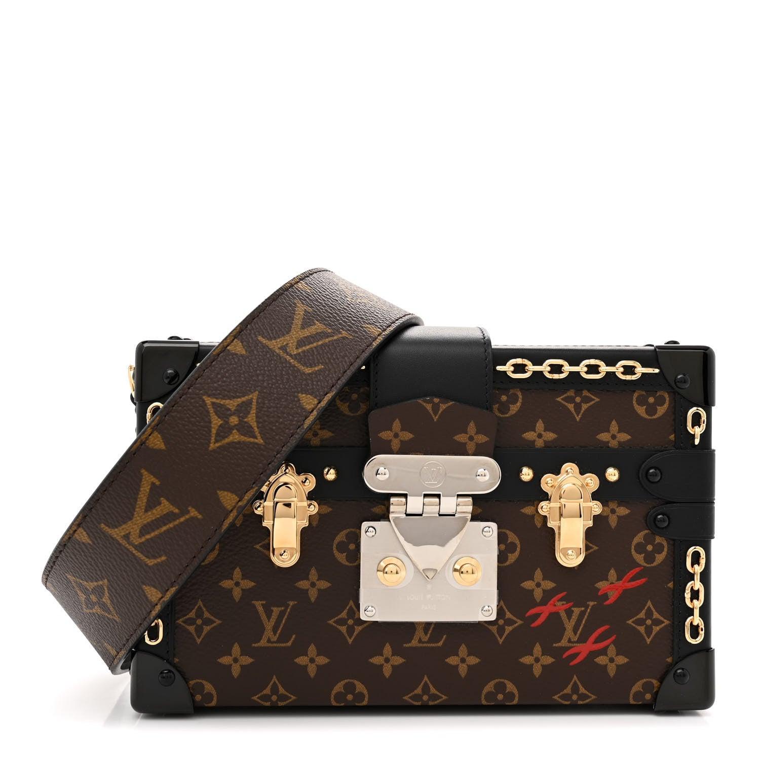 Louis Vuitton Monogram Chain Petite Malle Black 1 of 10
