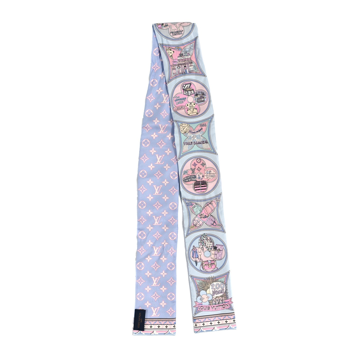 Louis Vuitton Silk Monogram Louis In A Comic Bandeau Bleu 2 of 4