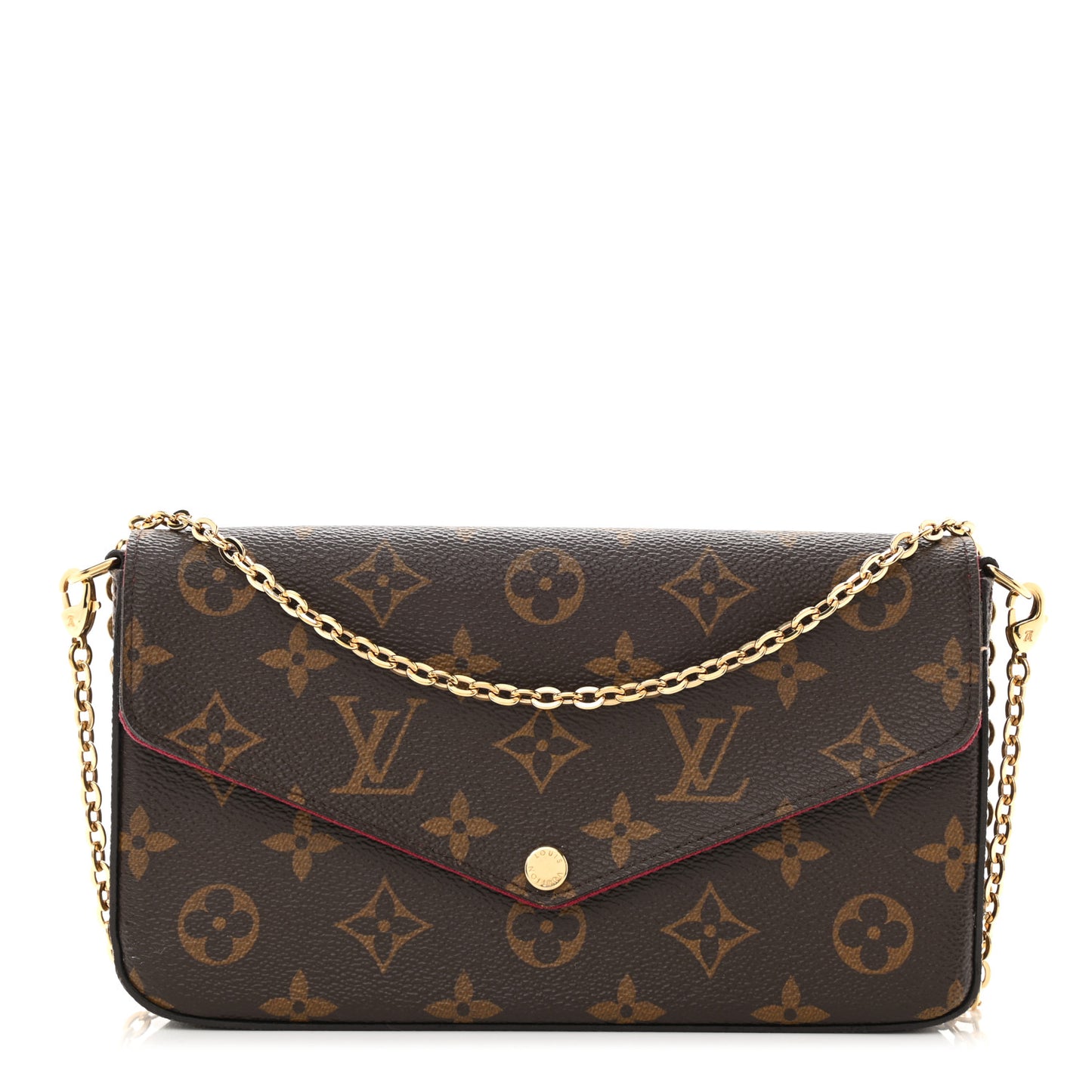 Monogram Pochette Felicie Chain Wallet Fuchsia