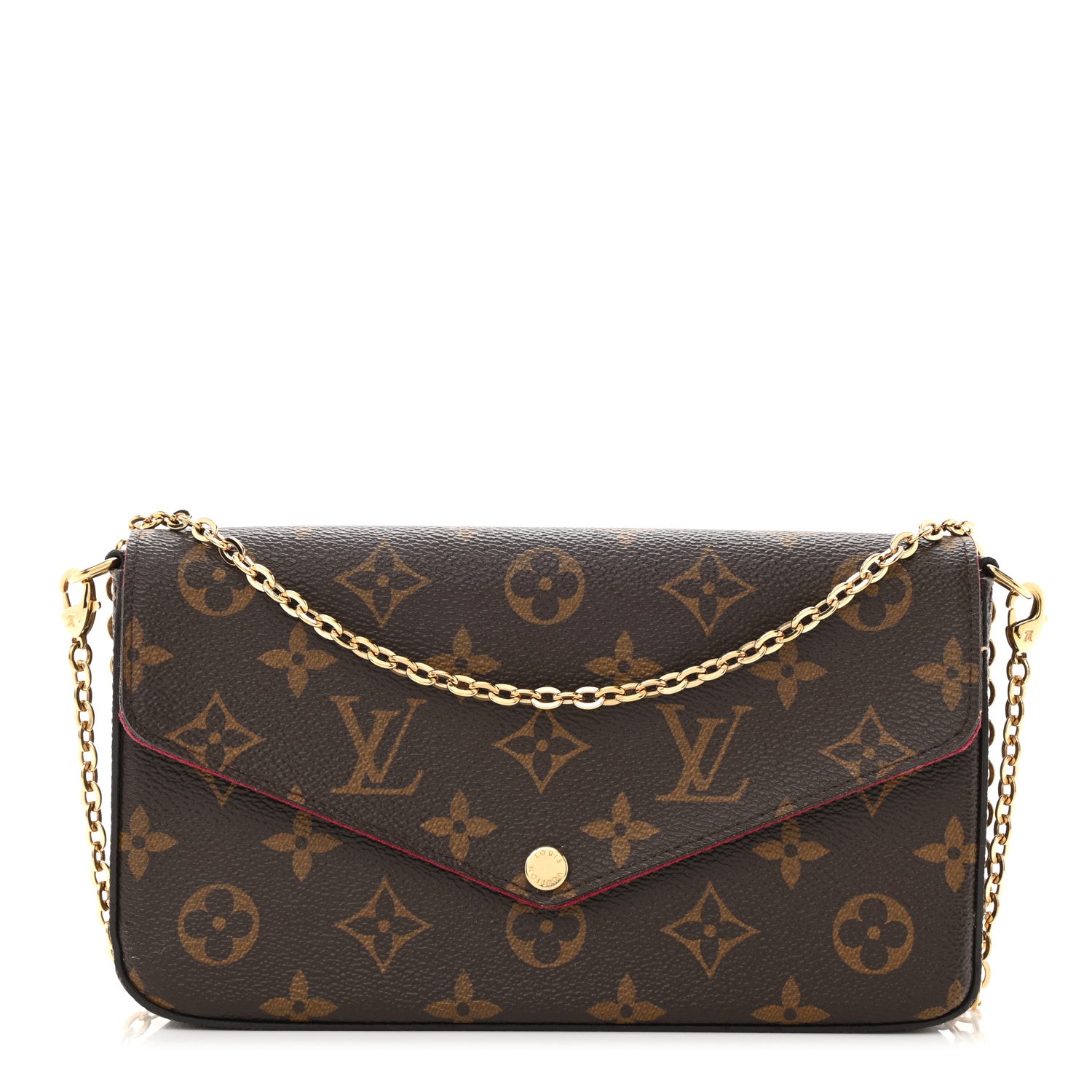 Louis Vuitton Monogram Pochette Felicie Chain Wallet Fuchsia 1 of 10