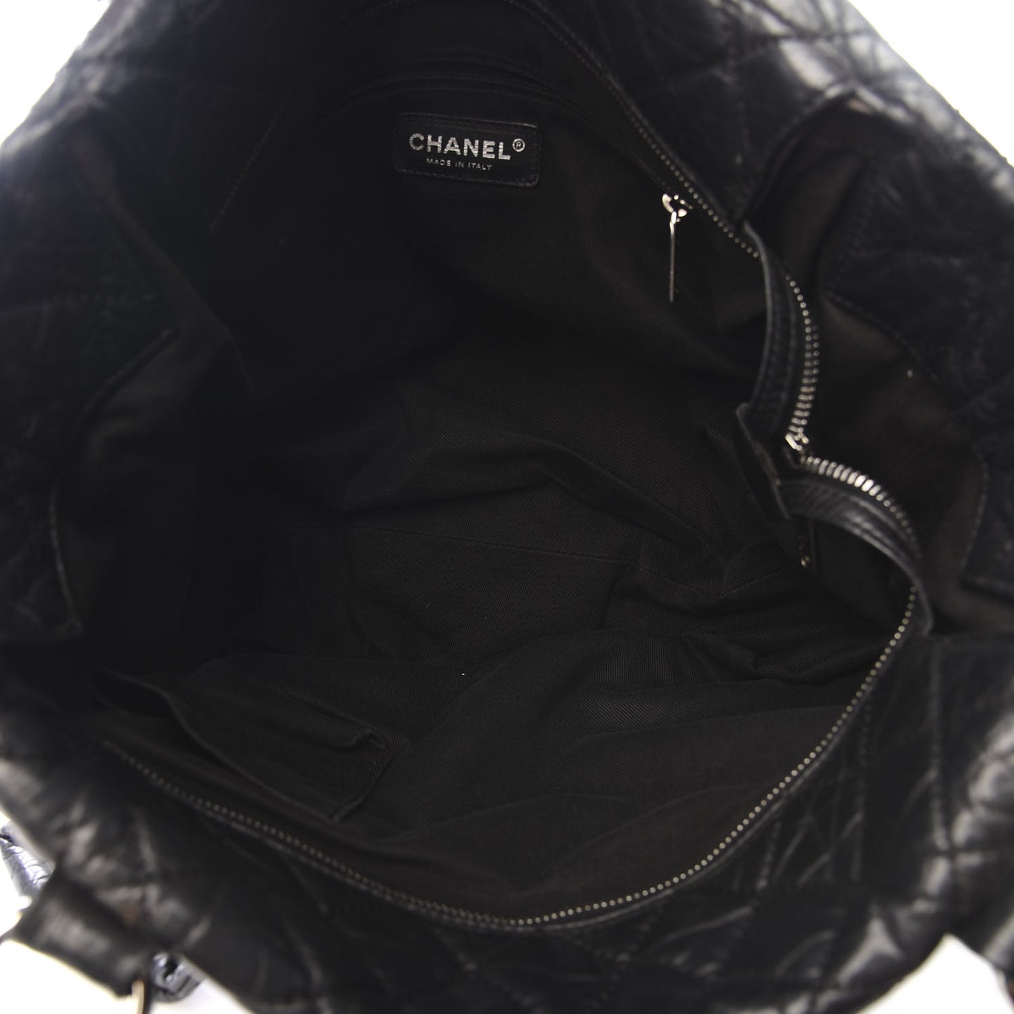 Aged Calfskin Vintage Ligne Lady Braid Tote Black