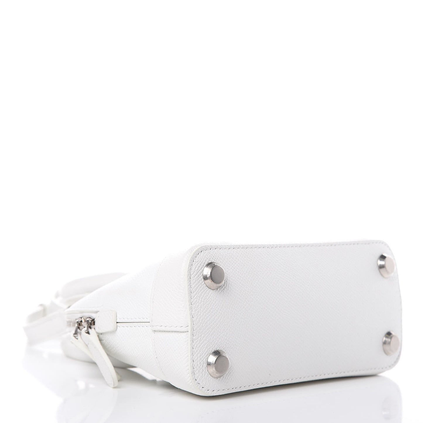 Grained Calfskin XXS Ville Top Handle Bag White Black
