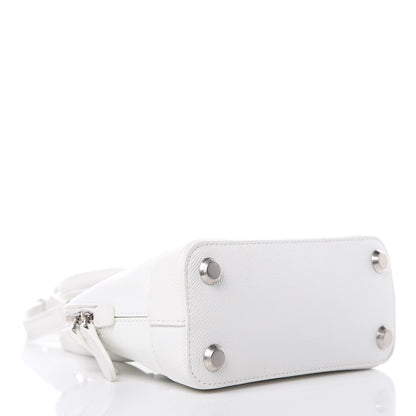 Balenciaga Grained Calfskin XXS Ville Top Handle Bag White Black 4 of 12