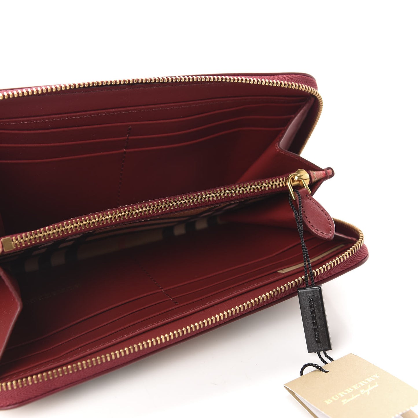 Vintage Check Elmore Zip Around Wallet Crimson
