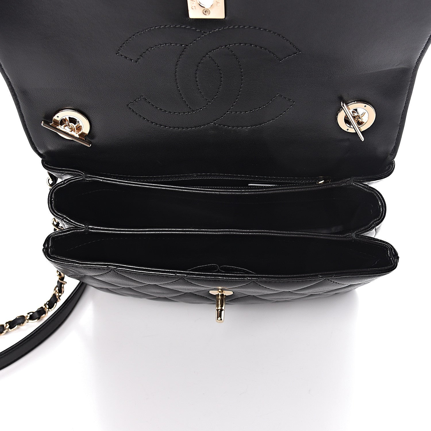 Chanel Lambskin Quilted Small Trendy CC Dual Handle Flap Bag Black 6 of 15