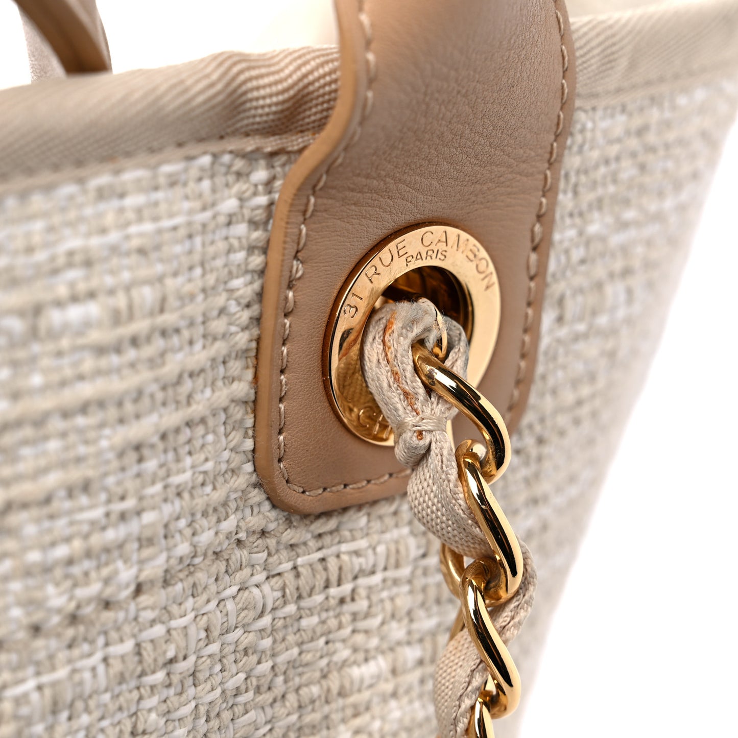 Canvas Large Deauville Tote Light Beige