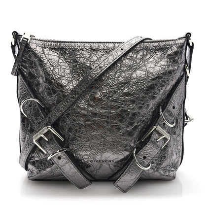 Givenchy Metallic Calfskin Small Voyou Bag Silver 1 of 9