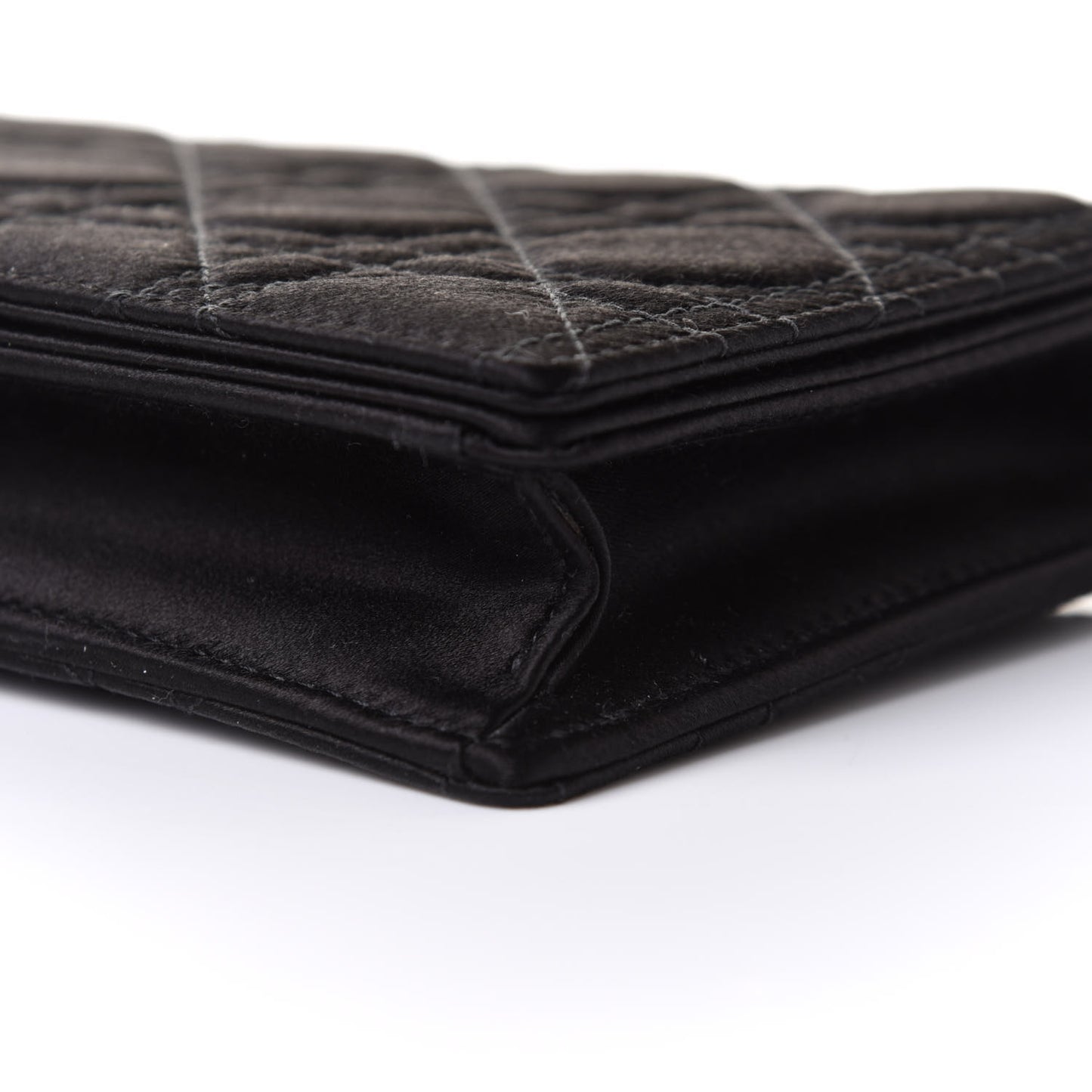 Satin Cannage Lady Dior Convertible Clutch Black