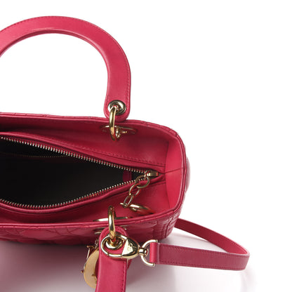 Christian Dior Lambskin Cannage Medium Lady Dior Pink 7 of 9
