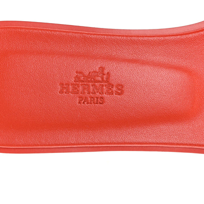 Hermes Box Calfskin Oran Sandals 38.5 Rouge Jaipur 8 of 9