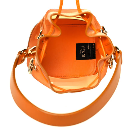 Fendi Mesh Vitello King F is Fendi Logo Embroidered Mini Mon Tresor Bucket Bag Aranciata Clementime 5 of 10