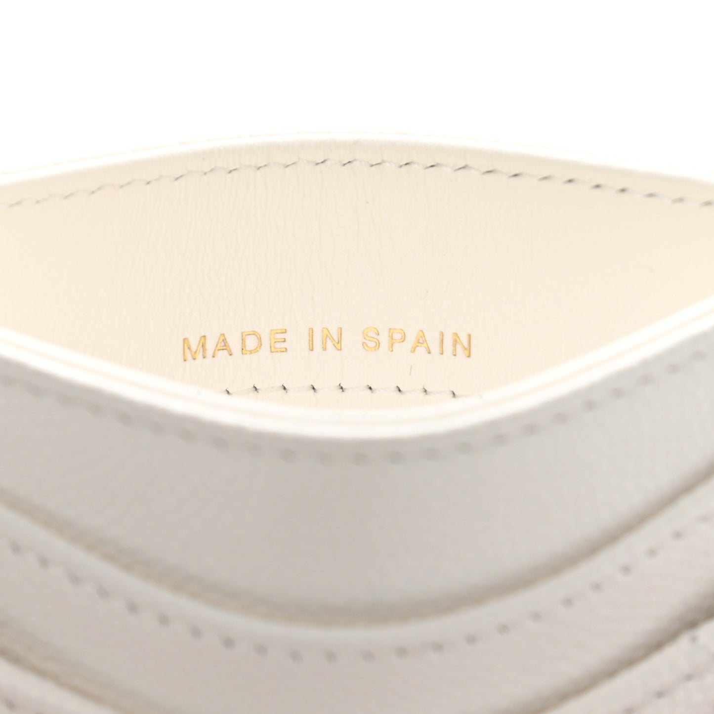 Caviar Quilted Card Holder White