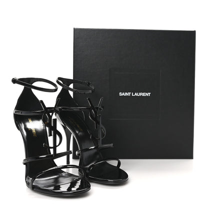 Saint Laurent Patent Cassandra 100 Ankle Strap Sandals 41 Black 10 of 10