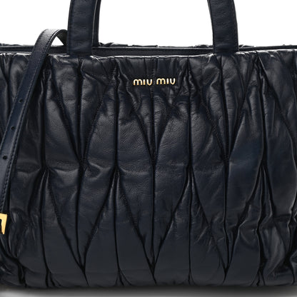 Miu Miu Nappa Matelasse Bauletto Top Handle Bleuette 6 of 9