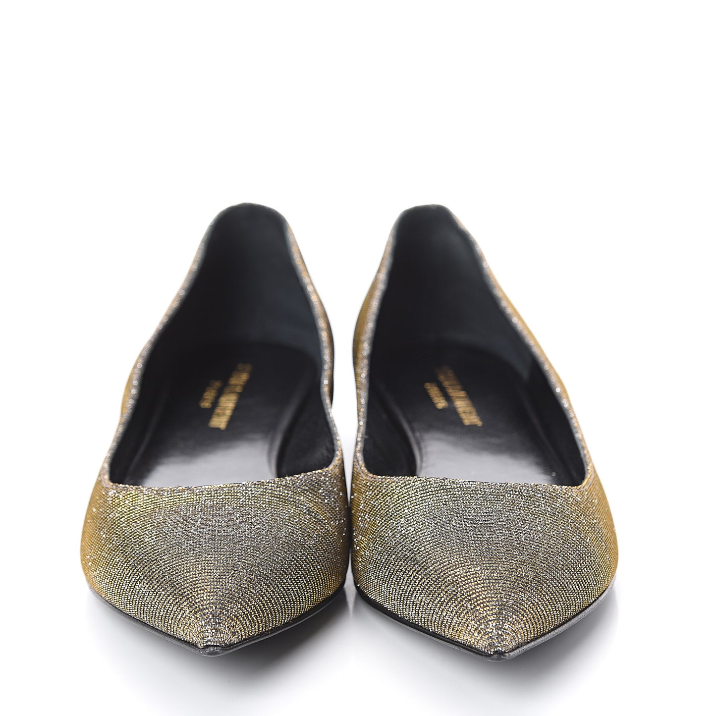 Metallic Sparkle Fabric Paris Ballet Flat 38 Silver Gold