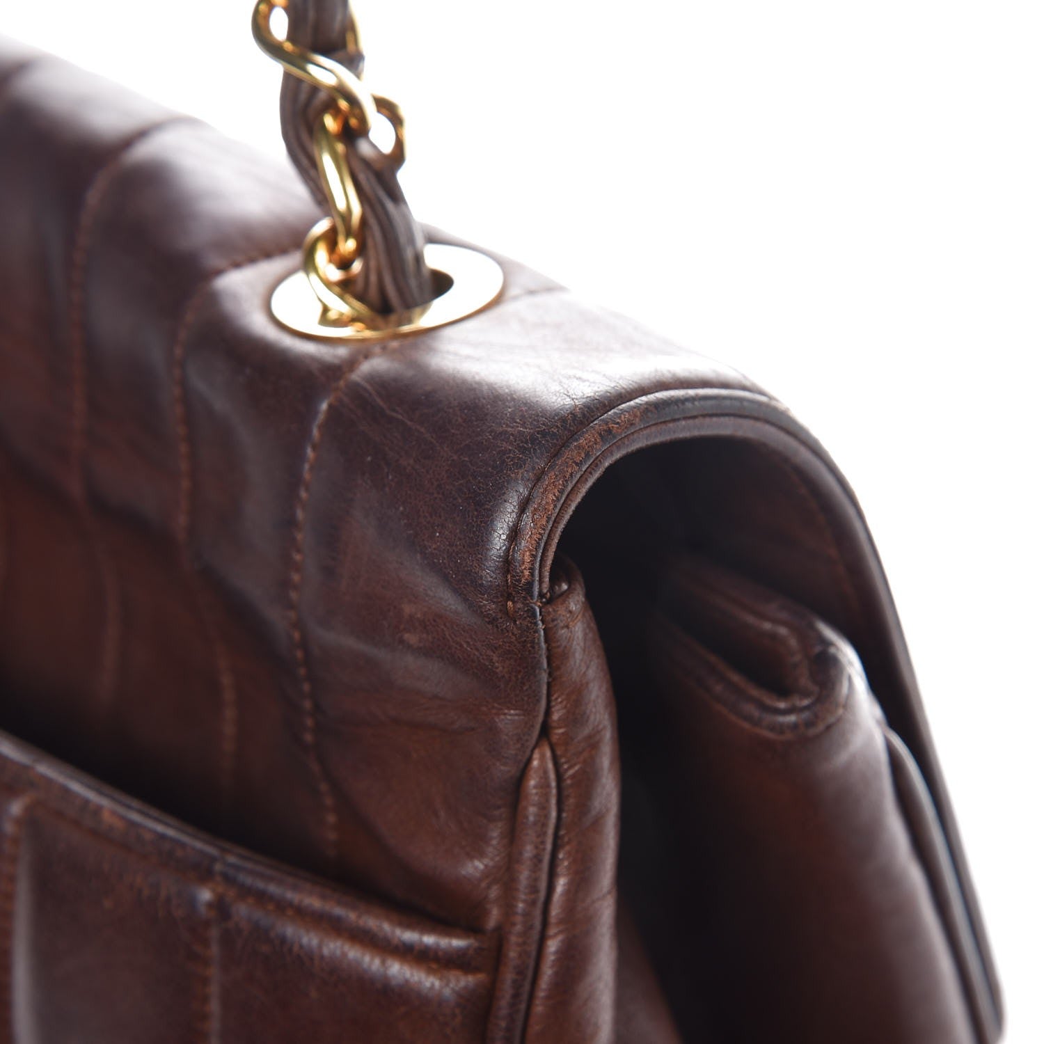 Chanel Lambskin Vertical Quilt Maxi Flap Brown 17 of 17