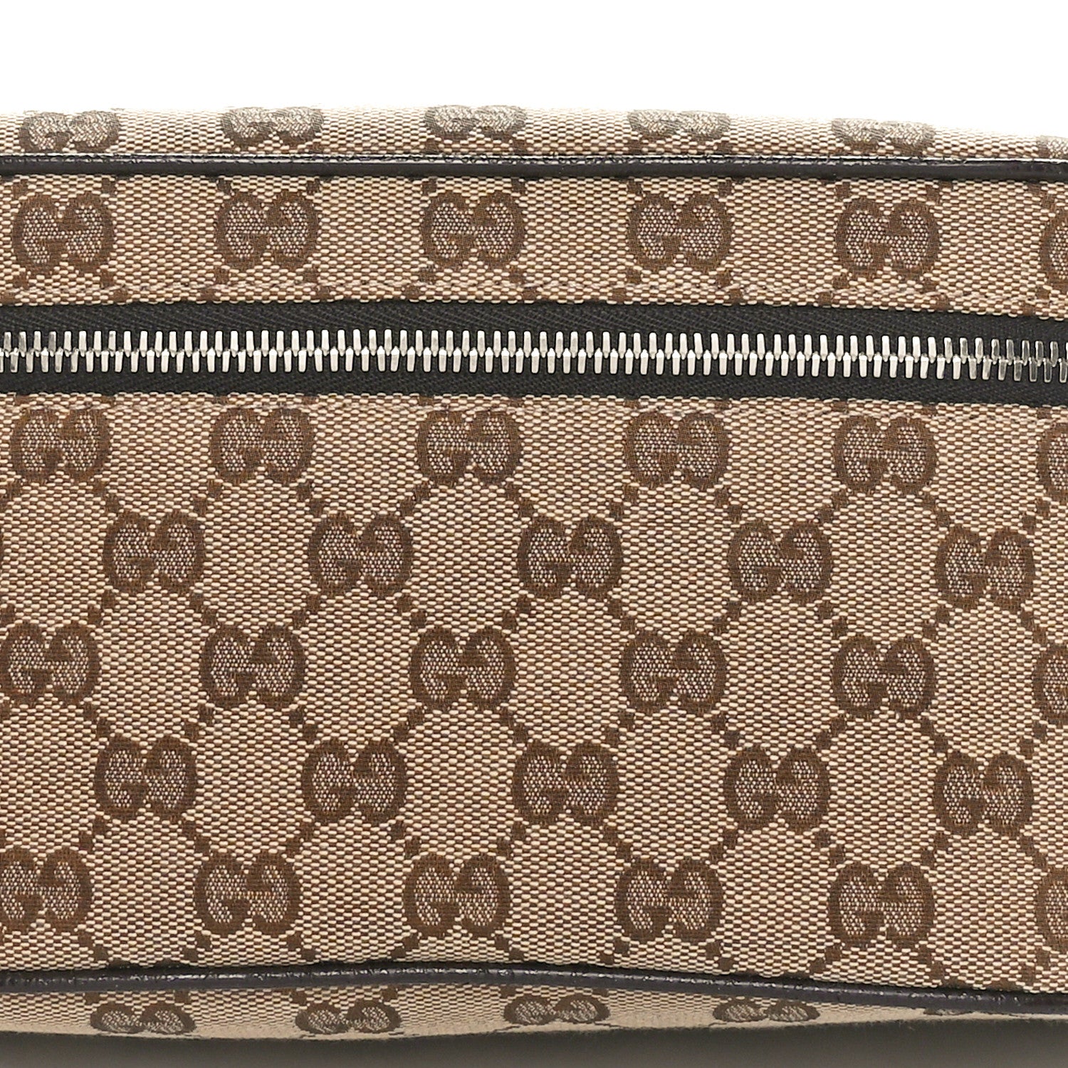 Gucci Monogram Dollar Calfskin Waist Pouch Beige Ebony Testa di Moro Marrone Scuro 8 of 10