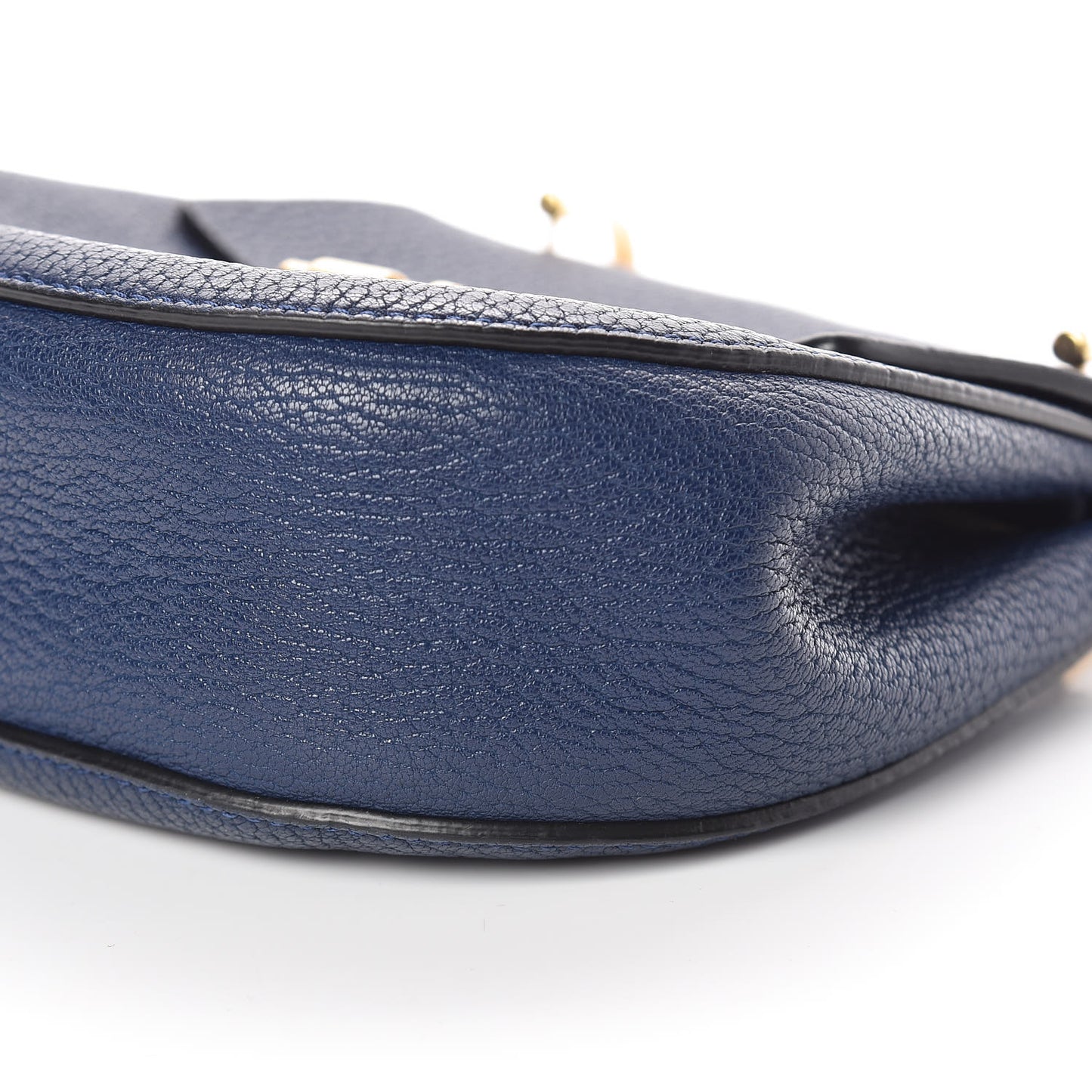Grained Lambskin Mini Drew Shoulder Bag Royal Navy