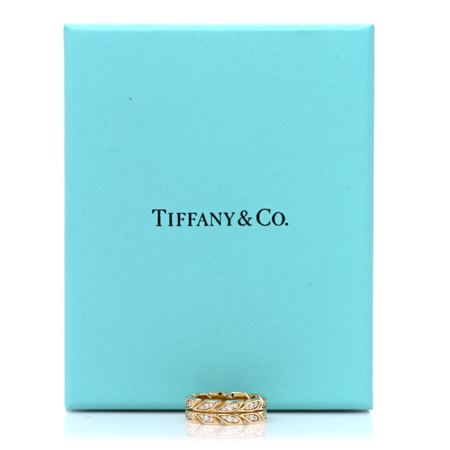 Tiffany 18K Yellow Gold Diamond Victoria Vine Band Ring 51 5.75 5 of 5