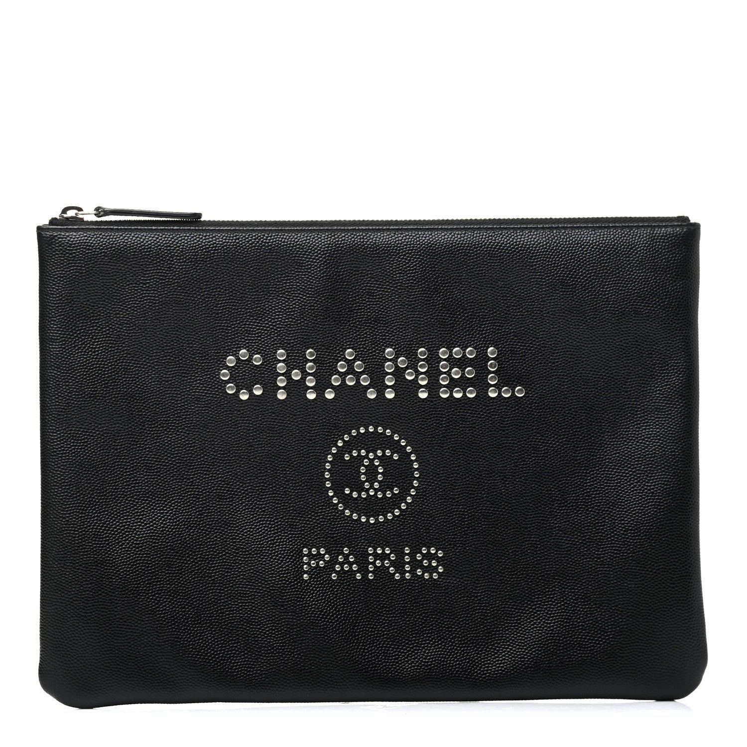 Chanel Caviar Studded Medium Deauville Pouch Black 1 of 7